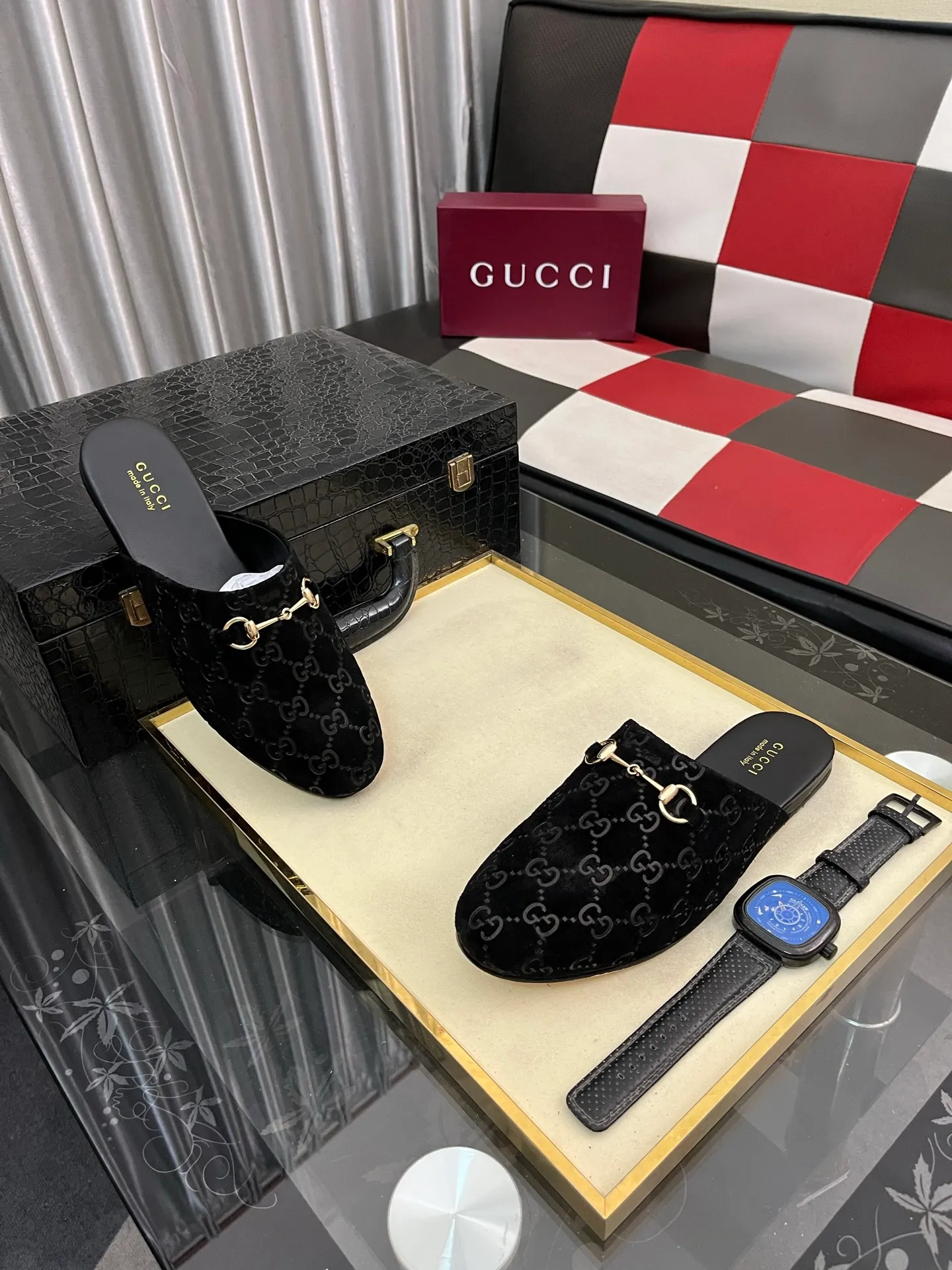 Men's shoes 💰480⌚️⌚️[Gucci] 2024 new season half-slip men's shoes, made of Italian imported first-layer frosted cowhide➕sheepskin lining, original hardware buckle, original combination wear-resistant outsole, real shot 🎬 Very comfortable on the feet, size 36-44